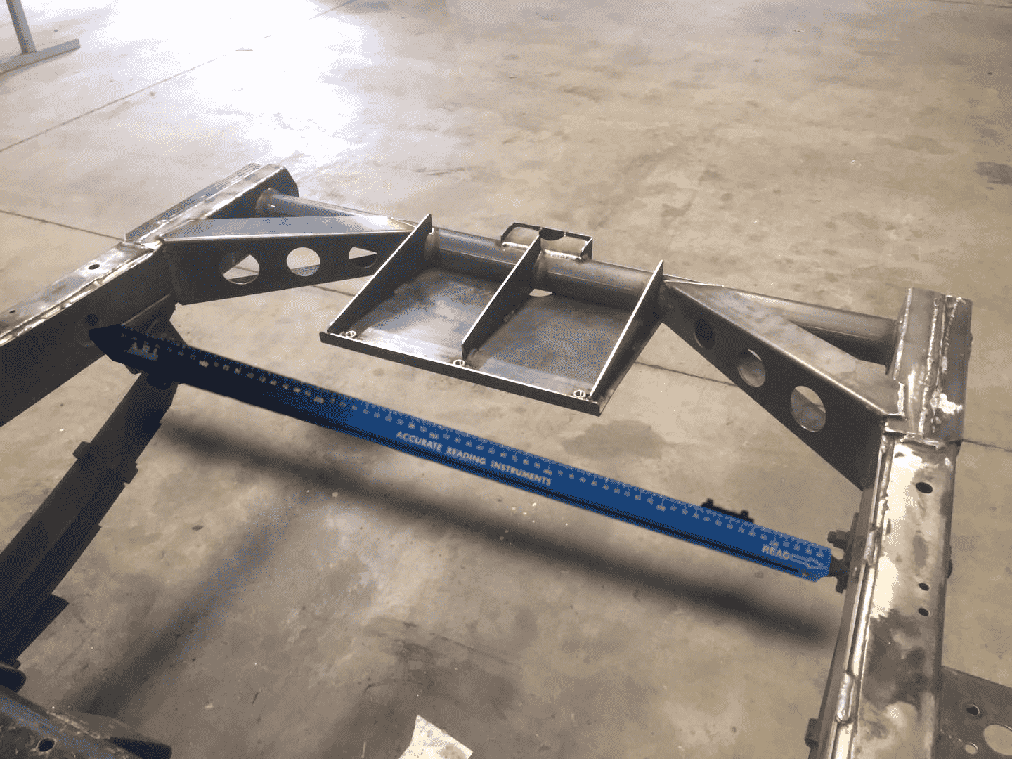 shows the measure pro being used in a rear chassis